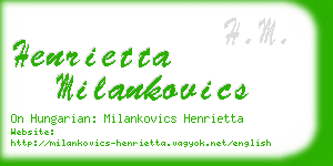 henrietta milankovics business card